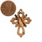 Handcrafted Olive Wood Cross Pendant: Bethlehem Made Floral Design Symbolizing Faith | 35x26mm